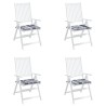 Coussins de chaise de jardin lot de 4 carreaux gris 40x40x3 cm 
