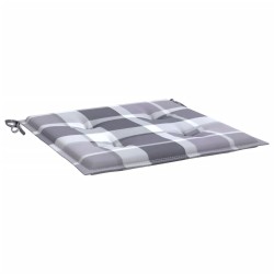Coussins de chaise de jardin lot de 4 carreaux gris 40x40x3 cm 