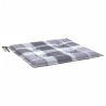 Coussins de chaise de jardin lot de 4 carreaux gris 40x40x3 cm 