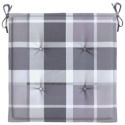 Coussins de chaise de jardin lot de 4 carreaux gris 40x40x3 cm 