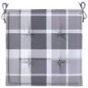 Coussins de chaise de jardin lot de 4 carreaux gris 40x40x3 cm 