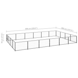 Chenil Noir 24 m² Acier 