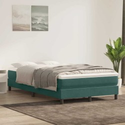 Sommier à lattes de lit et matelas vert foncé 120x210cm velours 