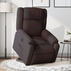 Fauteuil inclinable électrique marron foncé tissu 