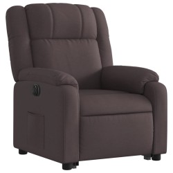 Fauteuil inclinable électrique marron foncé tissu 
