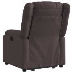 Fauteuil inclinable électrique marron foncé tissu 