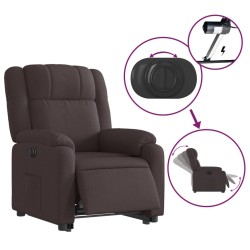 Fauteuil inclinable électrique marron foncé tissu 