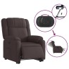 Fauteuil inclinable électrique marron foncé tissu 