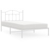 Cadre de lit métal sans matelas et tête de lit blanc 100x200 cm 