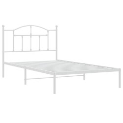 Cadre de lit métal sans matelas et tête de lit blanc 100x200 cm 
