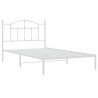 Cadre de lit métal sans matelas et tête de lit blanc 100x200 cm 
