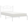 Cadre de lit métal sans matelas et tête de lit blanc 100x200 cm 