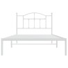 Cadre de lit métal sans matelas et tête de lit blanc 100x200 cm 