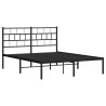 Cadre de lit métal sans matelas avec tête de lit noir 135x190cm 
