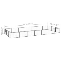 Chenil Noir 21 m² Acier 