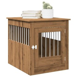 Meuble de cage pour chiens chêne artisanal 64,5x80x71 cm 
