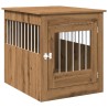 Meuble de cage pour chiens chêne artisanal 64,5x80x71 cm 