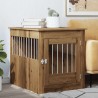 Meuble de cage pour chiens chêne artisanal 64,5x80x71 cm 