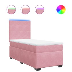 Sommier à lattes de lit et matelas Rose 80x200 cm Velours 