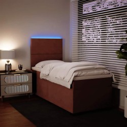 Sommier à lattes de lit et matelas Rose 80x200 cm Velours 