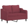 Ensemble de canapés 2 pcs avec coussins Rouge bordeaux Tissu 