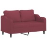 Ensemble de canapés 2 pcs avec coussins Rouge bordeaux Tissu 