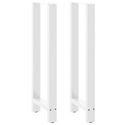 Pieds de table de bar Blanc 2 pièces 50 x (110-111) cm Acier 