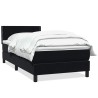Sommier à lattes de lit avec matelas noir 100x210 cm velours 