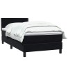 Sommier à lattes de lit avec matelas noir 100x210 cm velours 