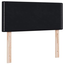 Sommier à lattes de lit avec matelas noir 100x210 cm velours 