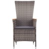 Ensemble à manger de jardin avec coussins 3 pcs Gris 