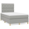 Sommier à lattes de lit et matelas gris clair 120x190 cm tissu 