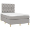 Sommier à lattes de lit et matelas gris clair 120x190 cm tissu 