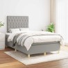 Sommier à lattes de lit et matelas gris clair 120x190 cm tissu 