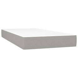 Sommier à lattes de lit et matelas gris clair 120x190 cm tissu 