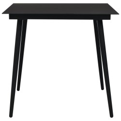 Ensemble à manger d'extérieur 3 pcs résine tressée et verre 