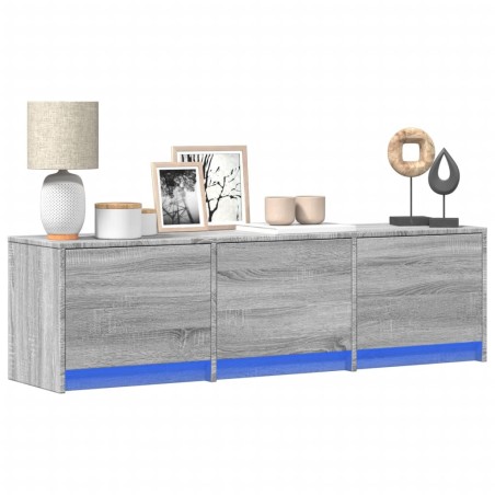 Meuble TV avec LED sonoma gris 140x34x40 cm bois d'ingénierie 