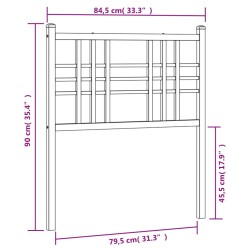 Tête de lit métal blanc 80 cm 