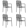 Ensemble à manger de jardin 5 pcs Noir Corde de coton et acier 