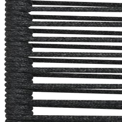 Ensemble à manger de jardin 5 pcs Noir Corde de coton et acier 