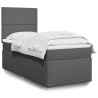Sommier à lattes de lit avec matelas Gris foncé 80x200 cm Tissu 