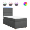 Sommier à lattes de lit avec matelas Gris foncé 80x200 cm Tissu 