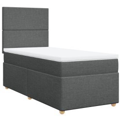 Sommier à lattes de lit avec matelas Gris foncé 80x200 cm Tissu 