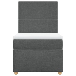 Sommier à lattes de lit avec matelas Gris foncé 80x200 cm Tissu 