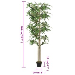 Bambou artificiel 1520 feuilles 200 cm vert 