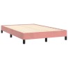 Sommier à lattes de lit avec matelas rose 120x190 cm velours 