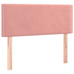 Sommier à lattes de lit avec matelas rose 120x190 cm velours 