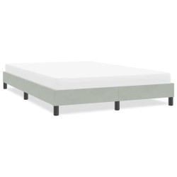 Cadre de lit sans matelas gris clair 140x210 cm velours 