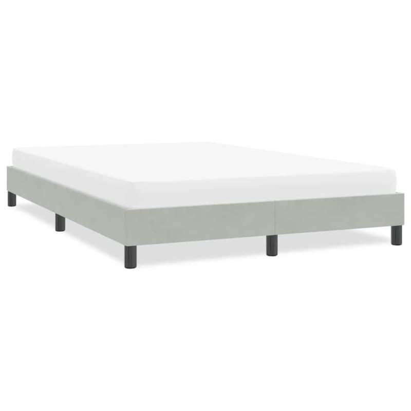 Cadre de lit sans matelas gris clair 140x210 cm velours Cadre de lit sans matelas gris clair 140x210 cm velours