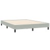 Cadre de lit sans matelas gris clair 140x210 cm velours 